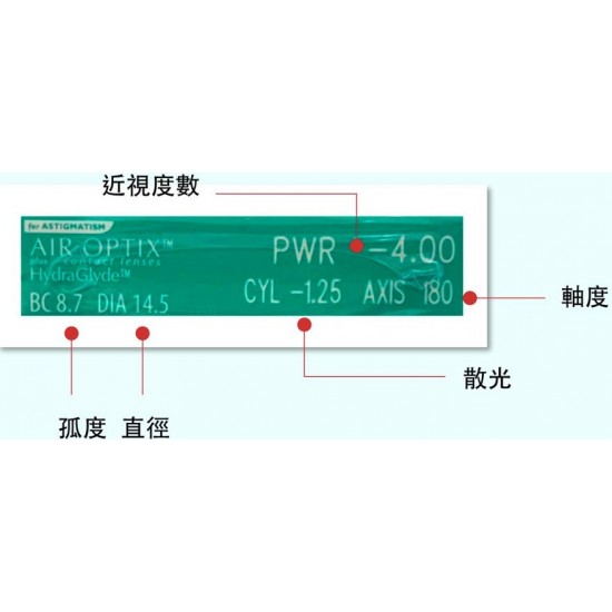 愛爾康AIR OPTIX〈舒視氧〉親水聚合散光隱形眼鏡【3片裝】5盒送1盒共6盒